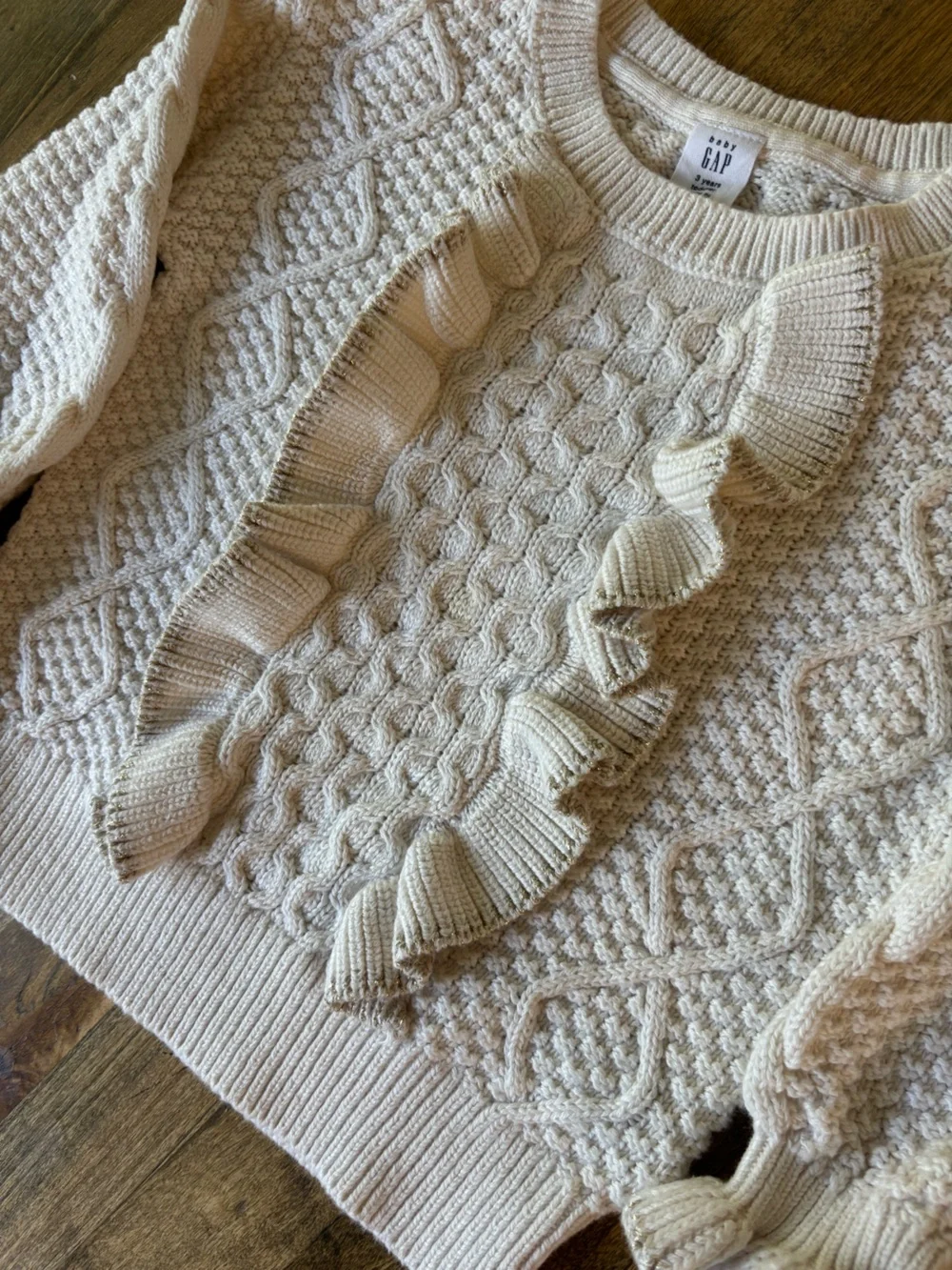 Toddler Girls Chunky Knit Gap Ruffle Sweater
